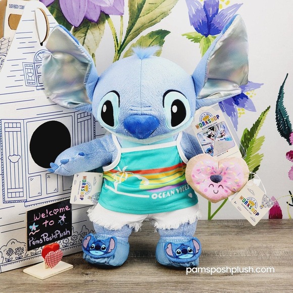 Build A Bear Disney100 Stitch Celebration Plush Disney 100 Slippers - Picture 1 of 9